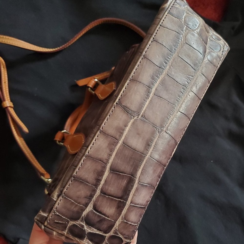 Dooney & Bourke Brown Croc-Embossed Crossbody Bag - Picture 3 of 15
